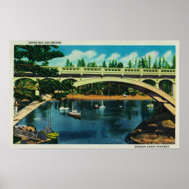 Depoe Bay and Bridge, OregonDepoe Bay, OR Poster (Front)