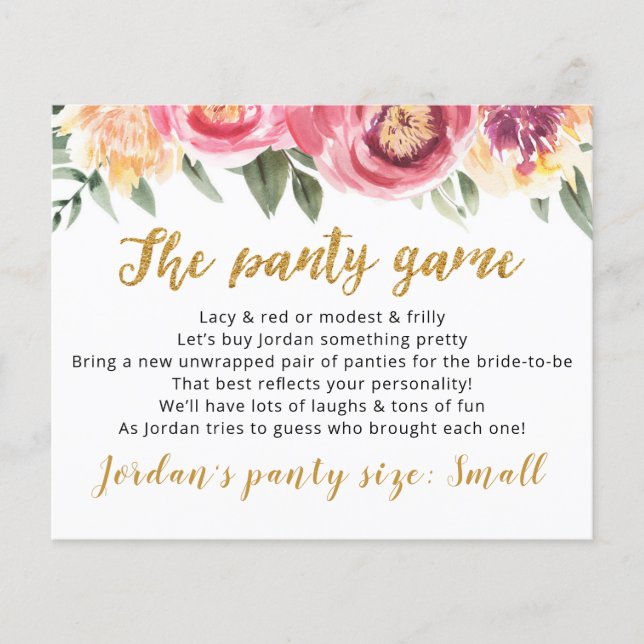 Déposez vos culottes Modèle CARD Jeu nuptiale (Devant)