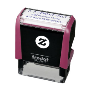 Deposit Only Business Name Bank Account Number Self-inking Stamp