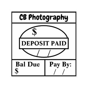 Deposit Paid/Bal Due Self Inking Personalized Self-inking Stamp