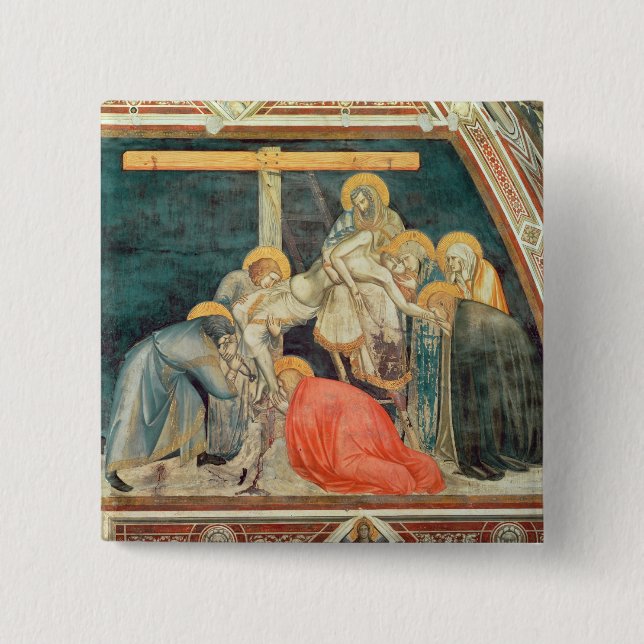 Deposition, c.1320 (fresco) 2 inch square button (Front)