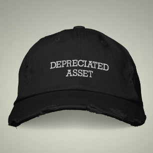 Depreciated Asset Vintage Style Distressed  Embroidered Hat