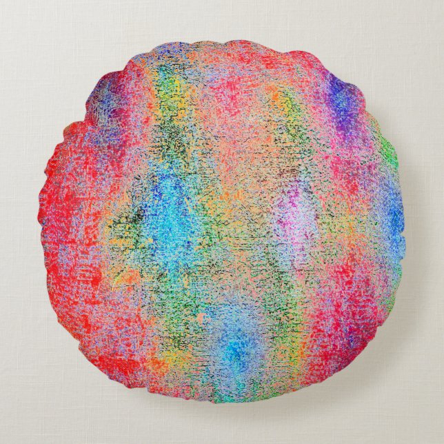 Depredation of the colourful round pillow (Front)