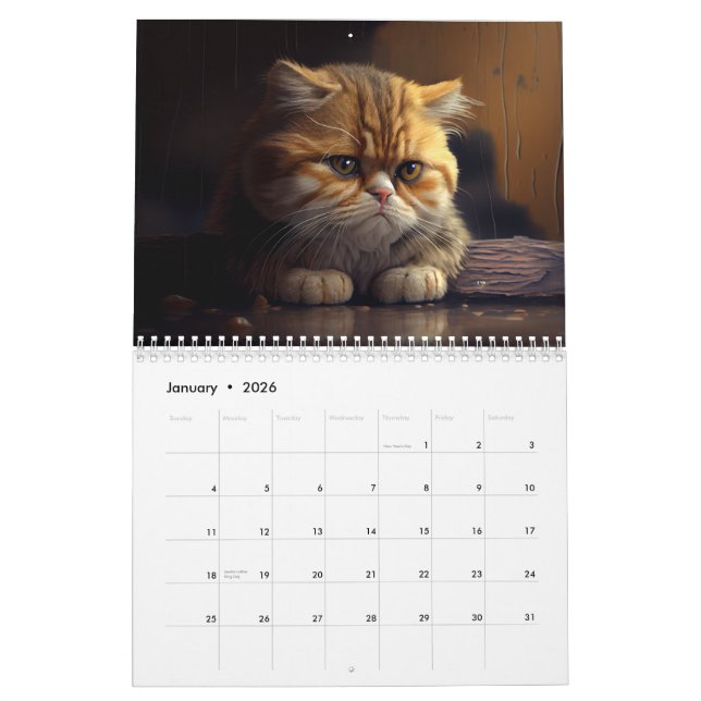 Depressed Cats 2024 Calendar (Jan 2026)