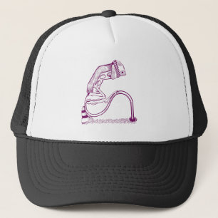Depressed traffic light trucker hat