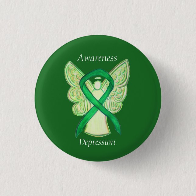 Depression Awareness Angel Ribbon Pin (Front)