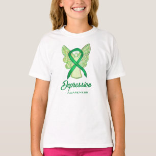 Depression Awareness Ribbon Angel Art T-Shirt