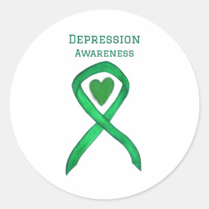 Depression Awareness Ribbon Art Decal Sticker