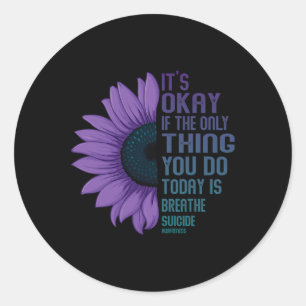 Depression Awareness Suicide Prevention 10  Classic Round Sticker