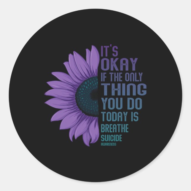 Depression Awareness Suicide Prevention 10  Classic Round Sticker (Front)