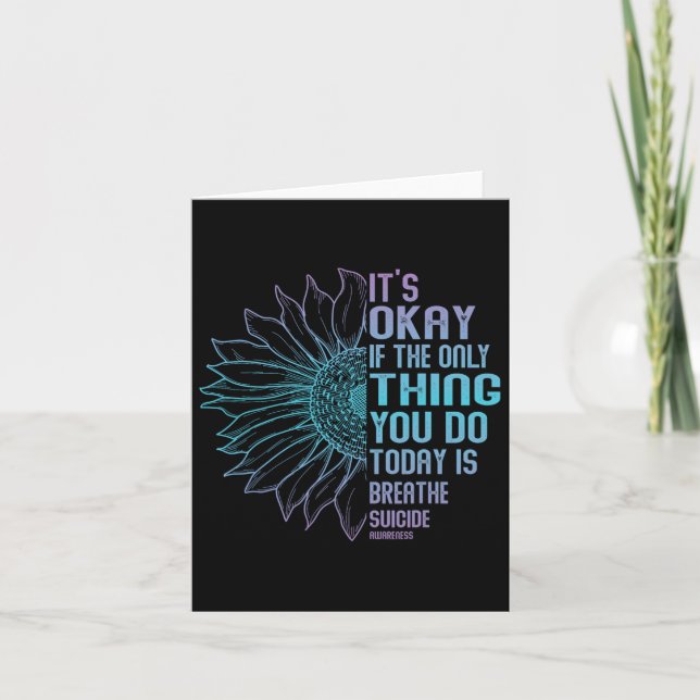 Depression Awareness Suicide Prevention 13  Card (Front)