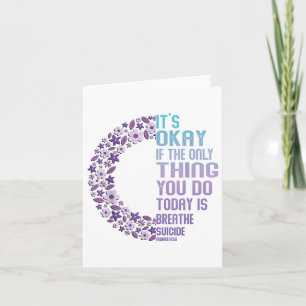 Depression Awareness Suicide Prevention  Card