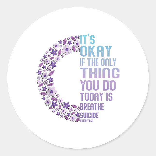 Depression Awareness Suicide Prevention Tank Top_6 Classic Round Sticker (Front)