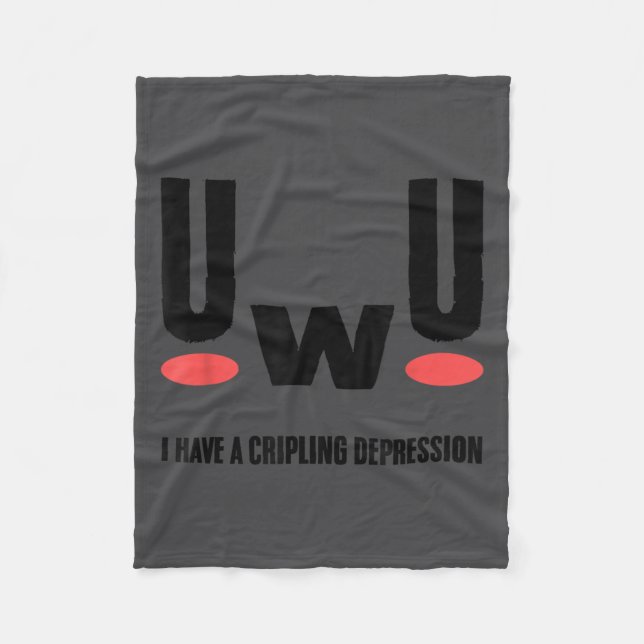 Depression I Have Crippling Depression Mental Heal Fleece Blanket (Front)