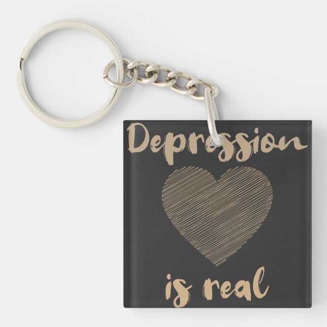 Depression Is Real Keychain (Front)