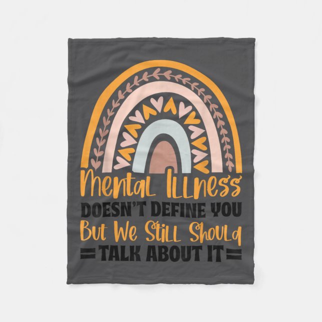 Depression Mental Illness Mental Health Awareness  Fleece Blanket (Front)