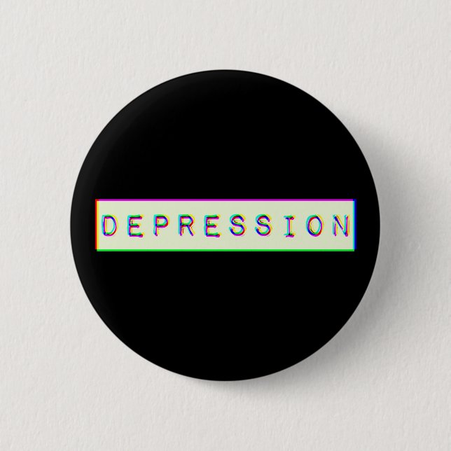 Depression Old TV Screen Style 2 Inch Round Button (Front)