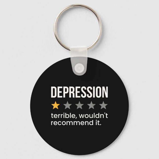 Depression One Star Rating Depression Awareness Keychain (Front)