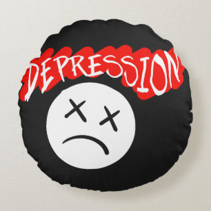 Depression  round pillow