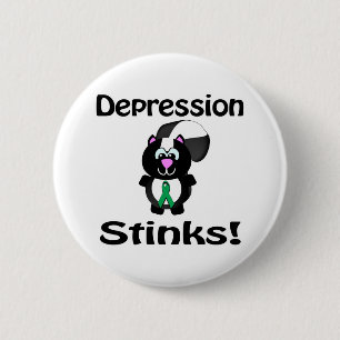 Depression Stinks Skunk Awareness Design 2 Inch Round Button