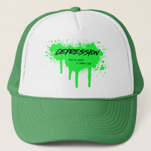 “Depression: This Is What It Looks Like” Graffiti  Trucker Hat