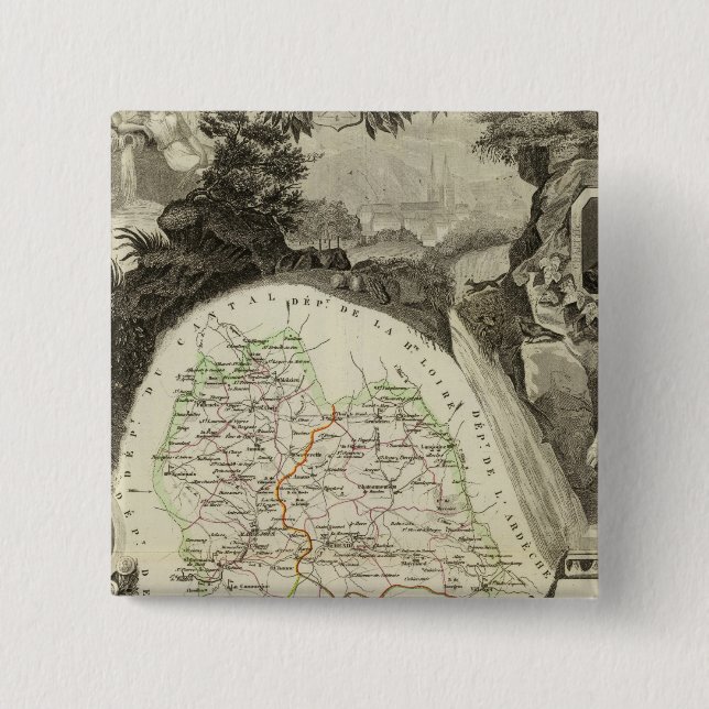 Dept Any Lozere 2 Inch Square Button (Front)