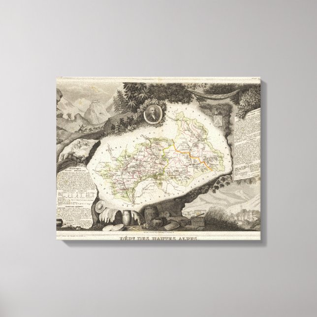 Dept De Hautes Alpes Canvas Print (Front)