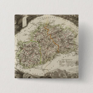 Dept. De La Hte Saone 2 Inch Square Button