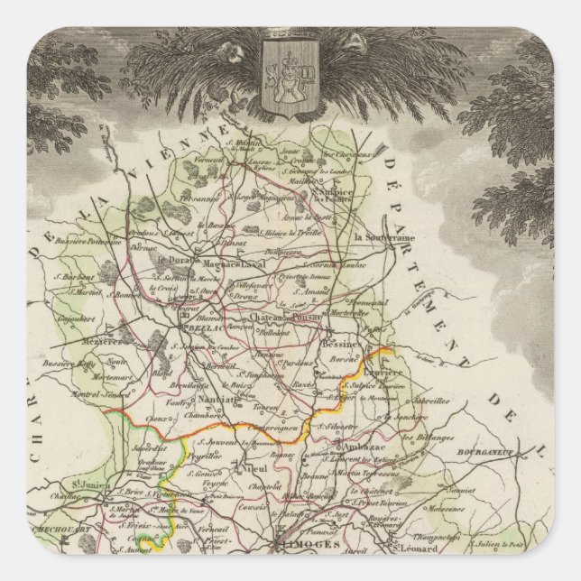 Dept. De La Hte Vienne Square Sticker (Front)