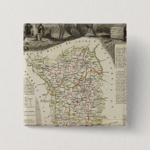 Dept. Des Deux Sevres 2 Inch Square Button