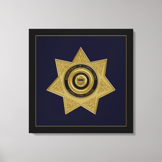 Dept of Corrections, Officer Badge Canvas Print (Front)