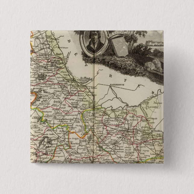 Dept. of Dover 2 Inch Square Button (Front)