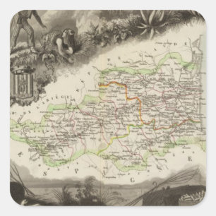 Dept of Pyrenees Orles Square Sticker