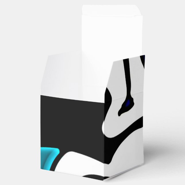 Depth Charge: Abstract Black, White & Blue Favor Box (Opened)