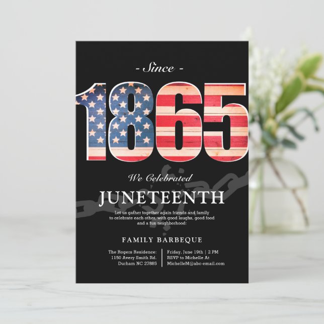 Depuis 1865 | Invitation Juneteenth Freedom Day (Debout devant)
