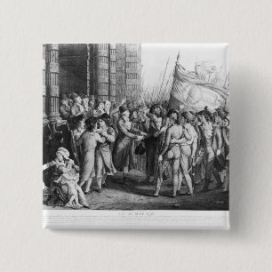 Deputies of National Convention leaving Assembly 2 Inch Square Button