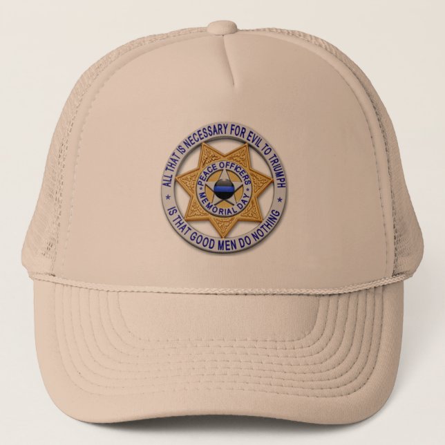 Deputy Badge - Thin Blue Line Trucker Hat (Front)