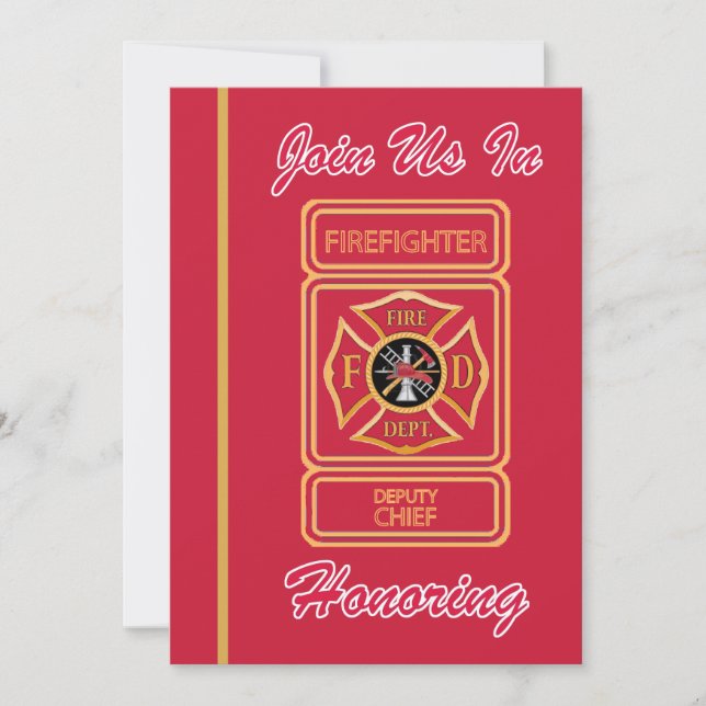 Deputy Chief Firefighter Retirement Invitation (Front)