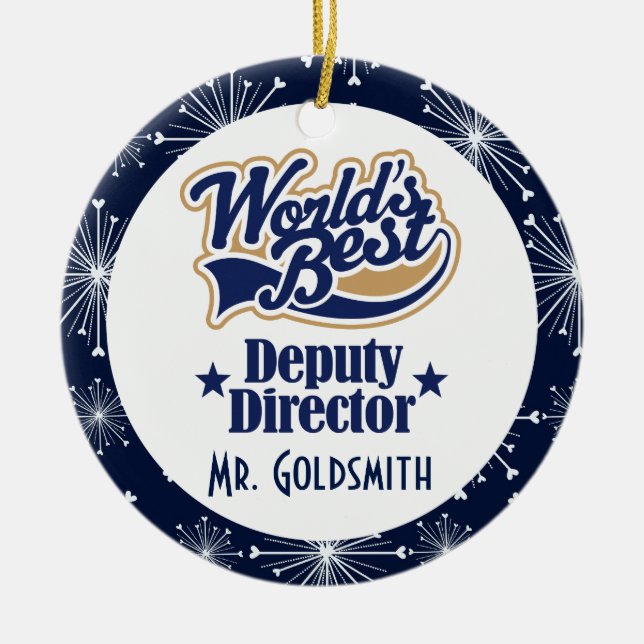 Deputy Director Personalized Gift Ornament (Front)