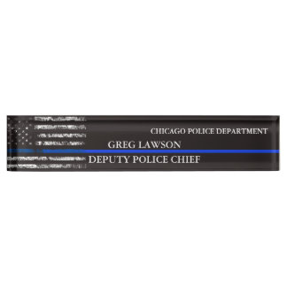 Deputy Sheriff Badge Police Flag Thin Blue Line  D Nameplate