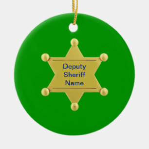 Deputy Sheriff Custom Ceramic Ornament