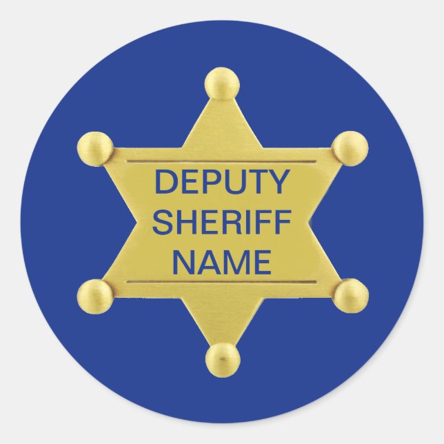 Deputy Sheriff Custom Classic Round Sticker (Front)