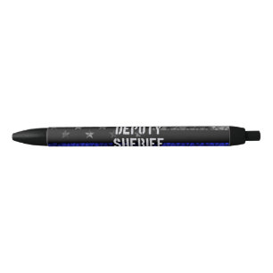 Deputy Sheriff Distressed Flag Black Ink Pen