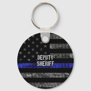 Deputy Sheriff Distressed Flag Keychain
