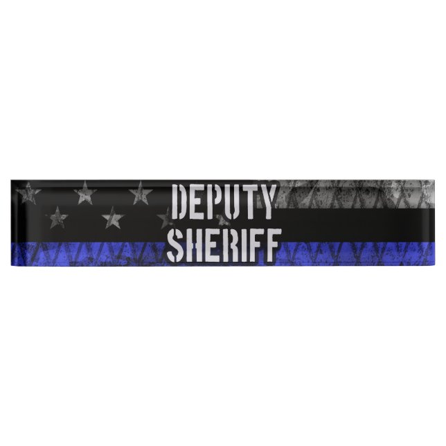 Deputy Sheriff Distressed Flag Nameplate (Front)
