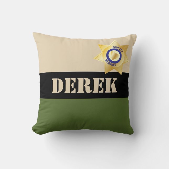 Deputy Sheriff Funny Police Retirement Throw Pillow (Front)
