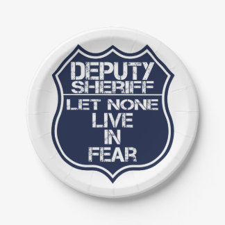 Deputy Sheriff Let None Live In Fear Motto Paper Plate