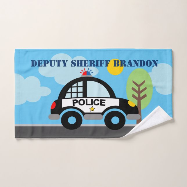 Deputy sheriff police car kid's hand towel gift (Hand Towel)