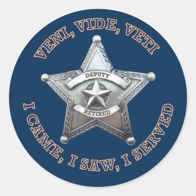 Deputy Sheriff's Badge Logo Classic Round Sticker (Front)