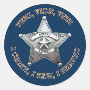 Deputy Sheriff's Badge Logo Classic Round Sticker